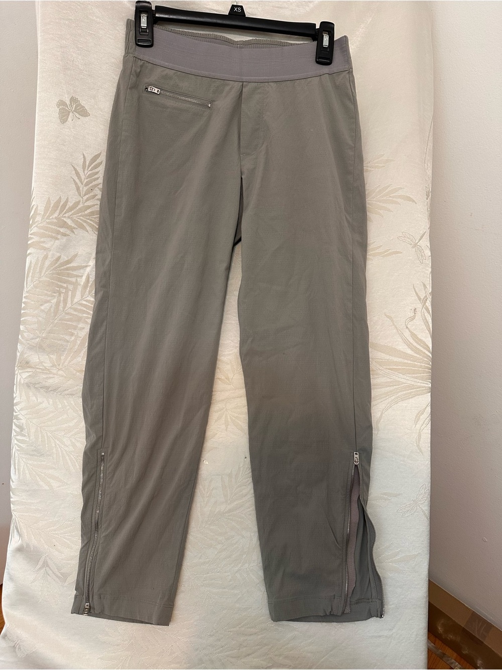Athleta Gray Performance Joggers with Ankle Zippers
